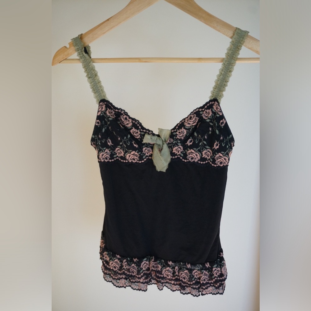 Vintage embroidered babydoll tank top